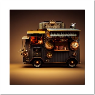 Steampunk Tokyo Ramen Food Truck Posters and Art